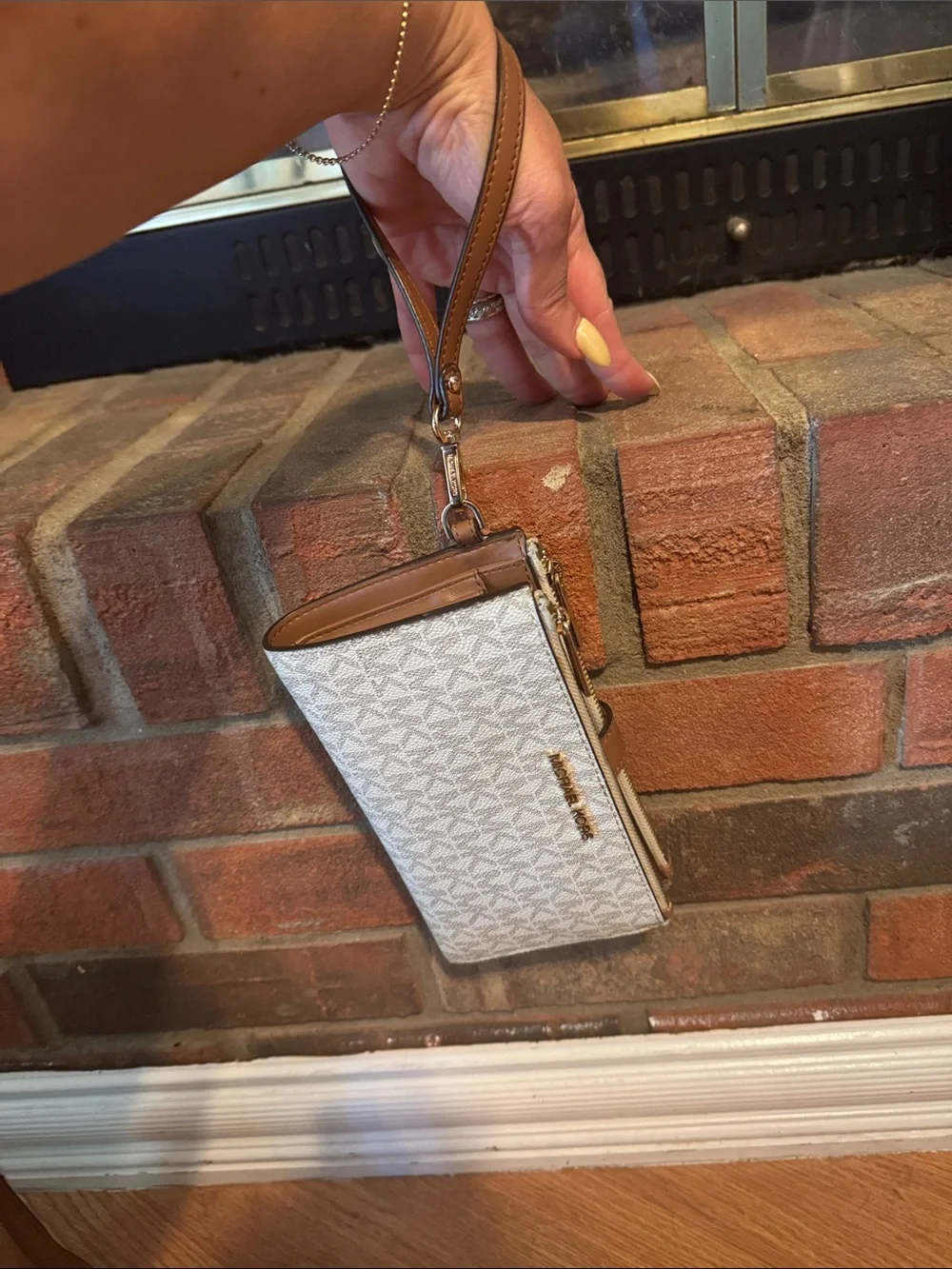 Michael Kors Beige Logo Purse with Matching Wristlet